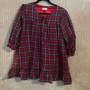 Vintage furfur plaid babydoll top
